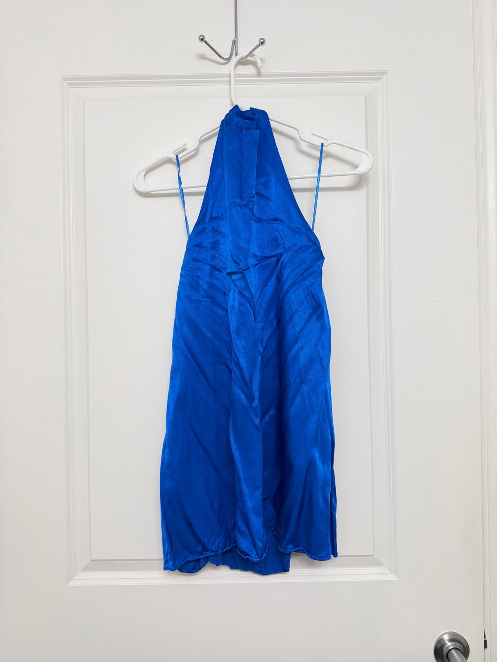 Zara Royal Blue Halter Satin Chemise